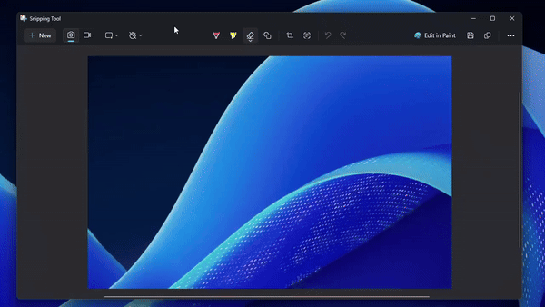 Snipping Tool in Windows 11 with GIF