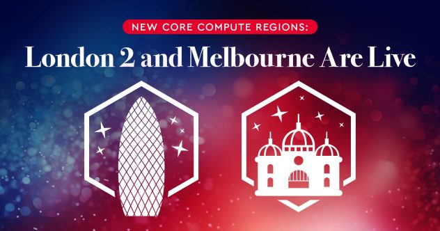 Image de référence avec texte : Nouvelles régions de calcul central : London 2 et Melbourne sont en ligne.