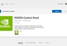 NVIDIA Control Panel app for Windows 10