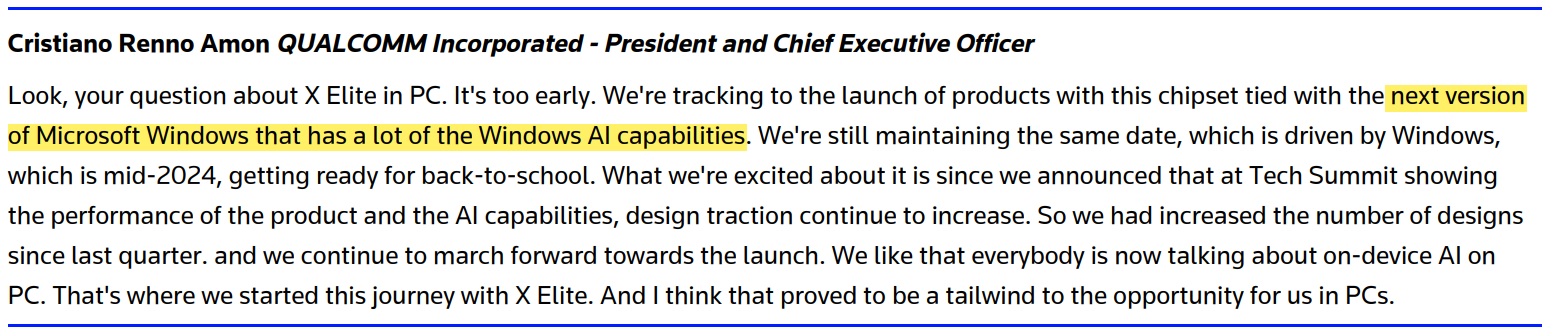 Snapdragon Elite X and Windows next-gen