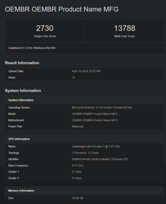 Surface Laptop 6 with Snapdragon X Elite benchmarks