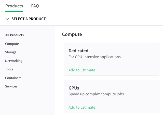 Calculateur de coût du cloud